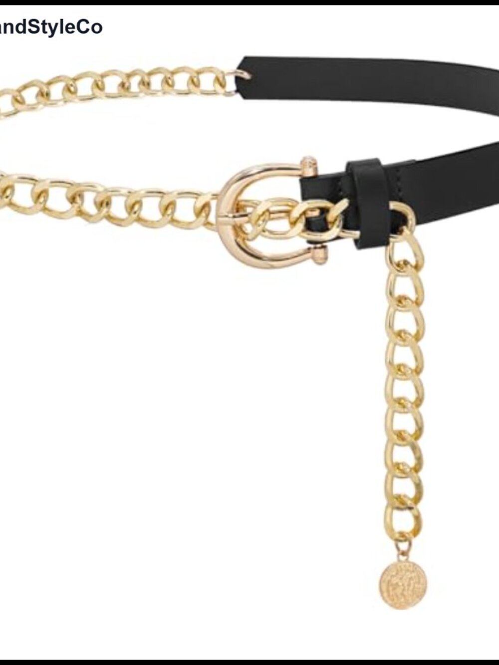 PU Leather Metal Waist Chain Belt Belly Link for Women